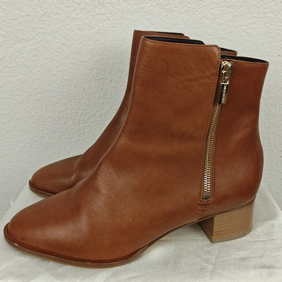 Sarah Flint The Perfect Zip Bootie In Saddle Vachetta Size 40, 9-9.5 Women's - Picture 11 of 16